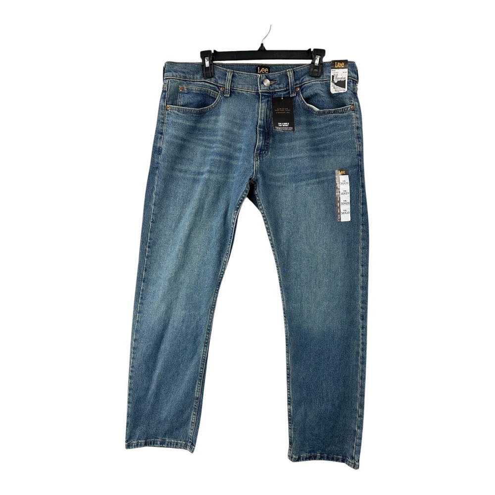 Lee Men's Fuel‎ Slim Fit Straight Leg Jeans 36x29 Blue Denim